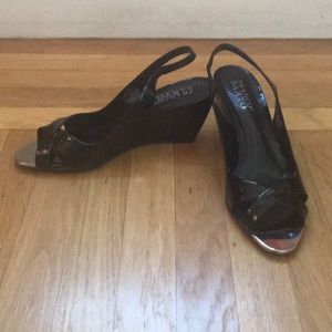 Franco Sarto black wedge shoes - size 7.5